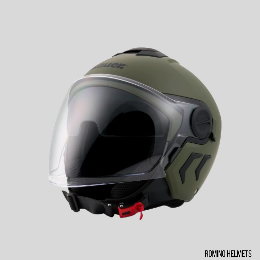 CASCO BLAUER DJ01  MONOCHROME VERDE OPACO