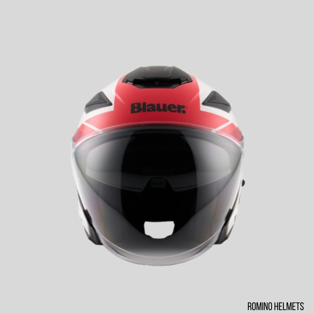 CASCO BLAUER JJ01 BIANCO/ROSSO LUCIDO