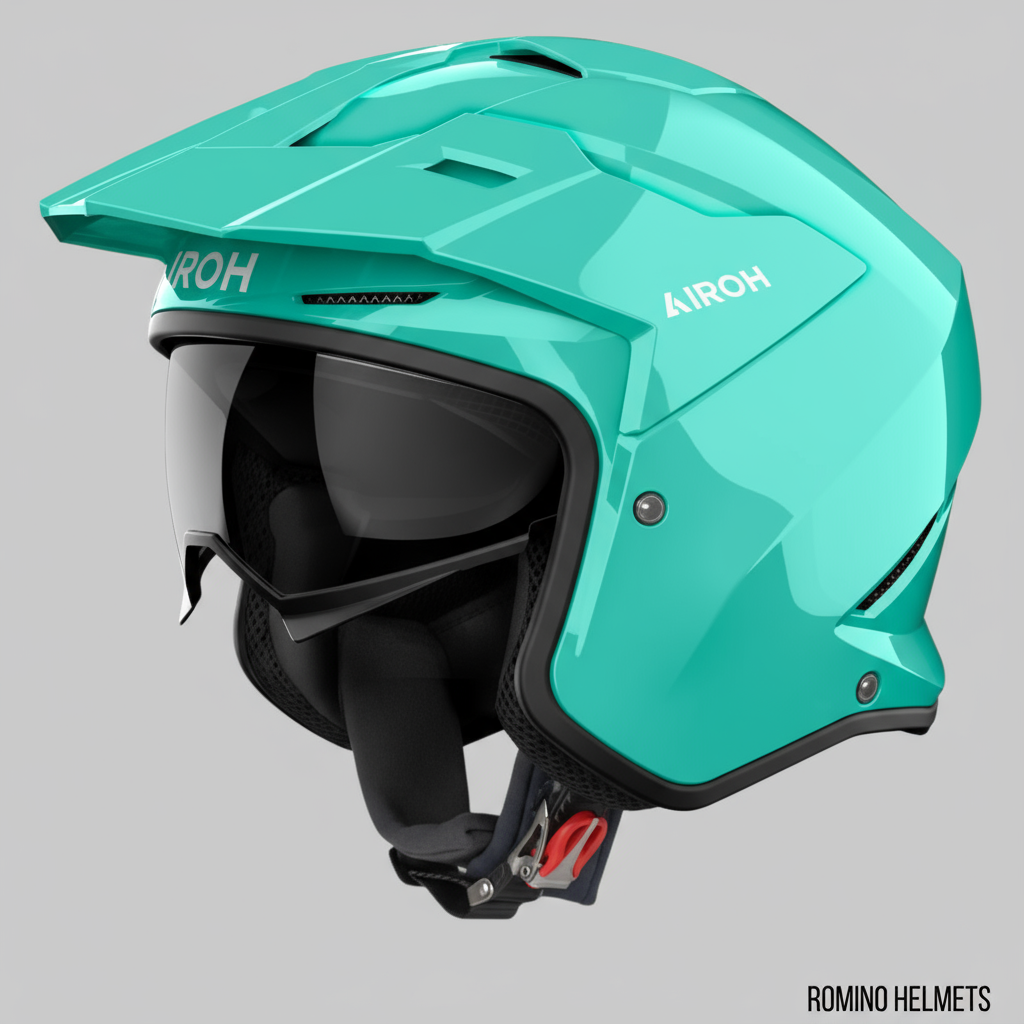 CASCO AIROH KOMBAKT COLOR AQUAMARINE GLOSS