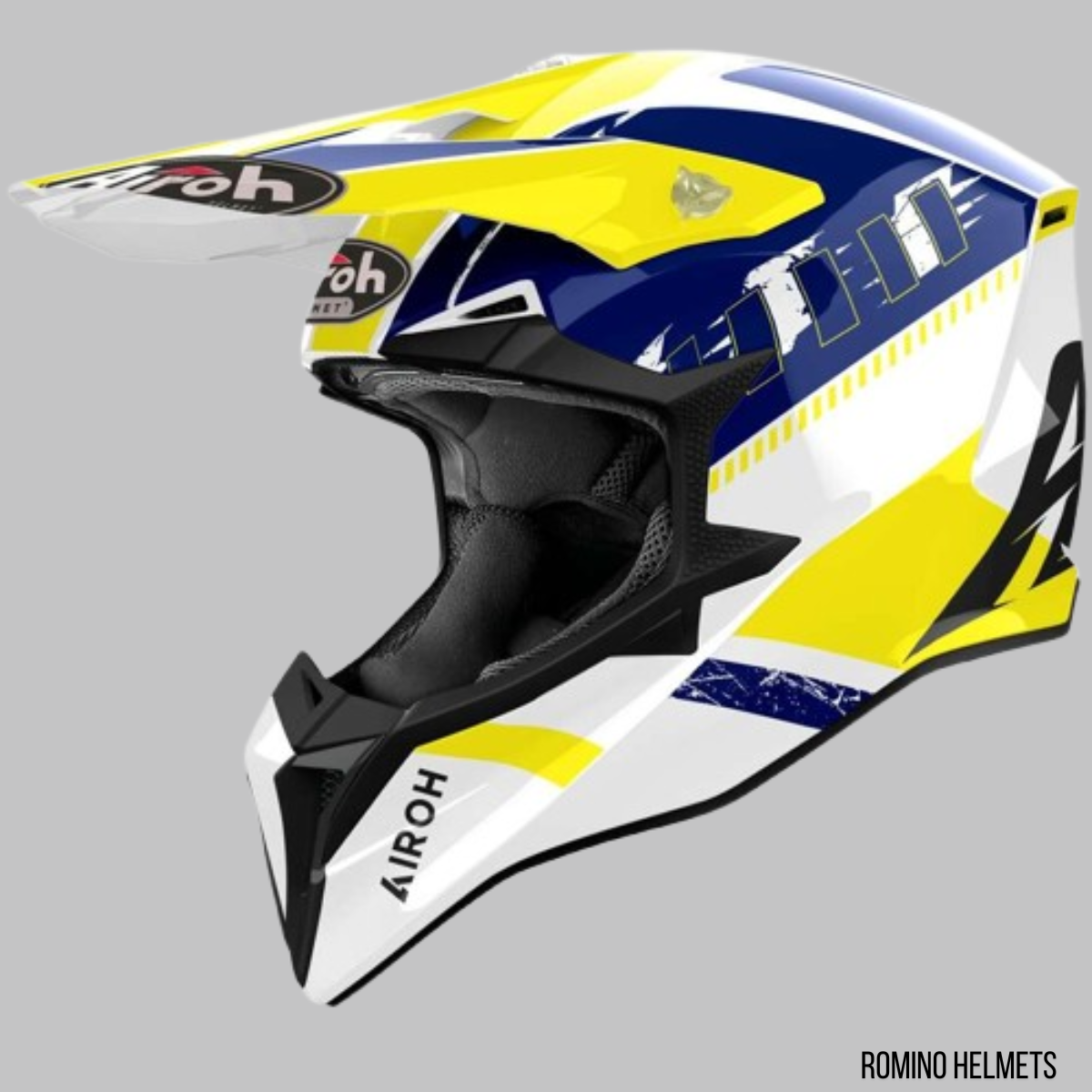 AIROH CASCO OFFROAD WRAAAP FEEL YELLOW/BLUE GLOSS