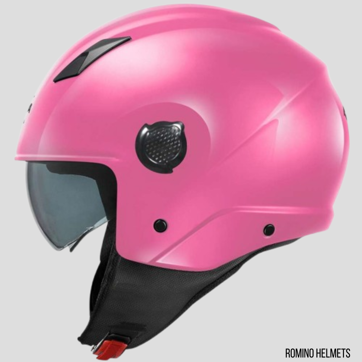 Casco Moto Jet Kappa KV58 Rosa Lucido
