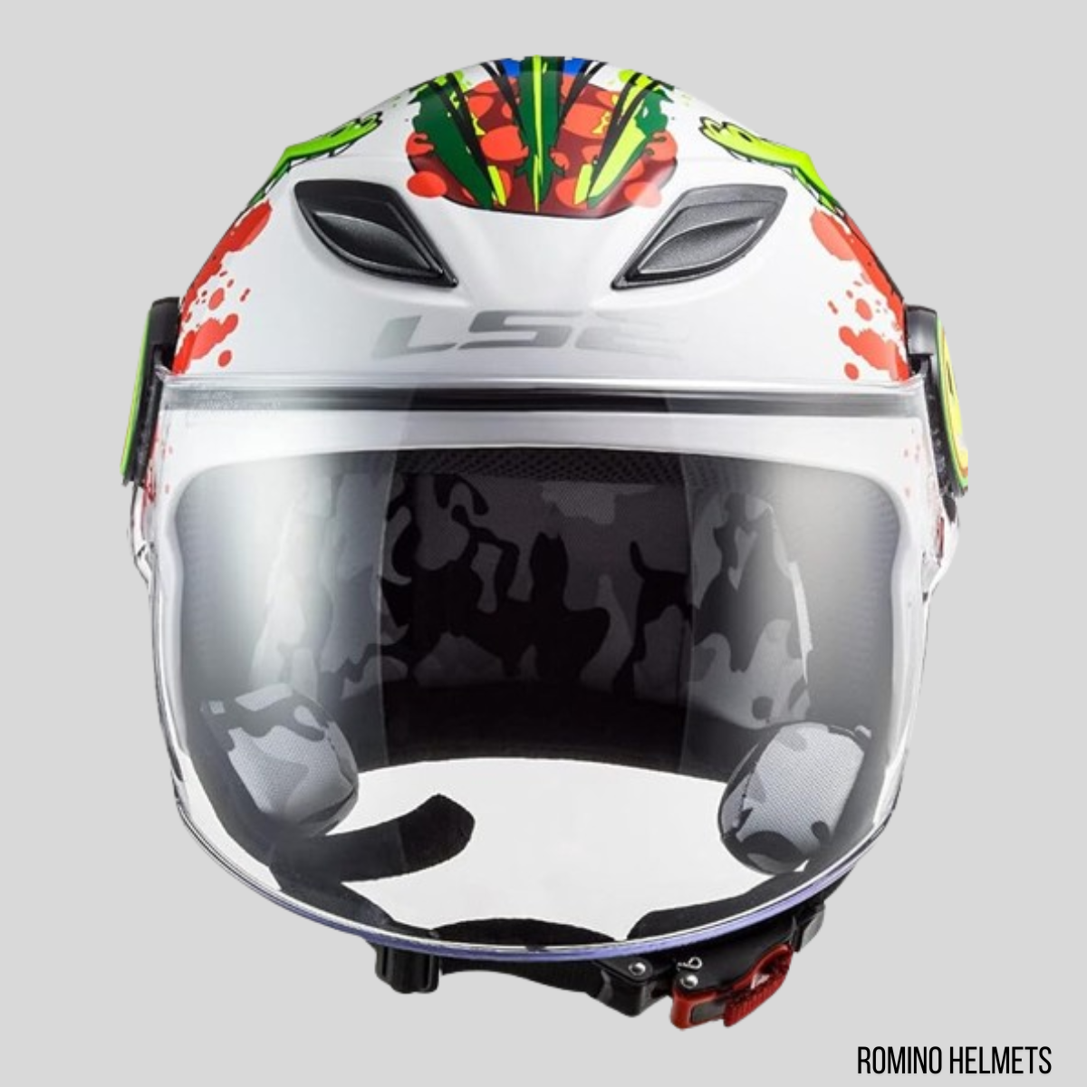 CASCO LS2 FUNNY CROCO BIANCO LUCIDO