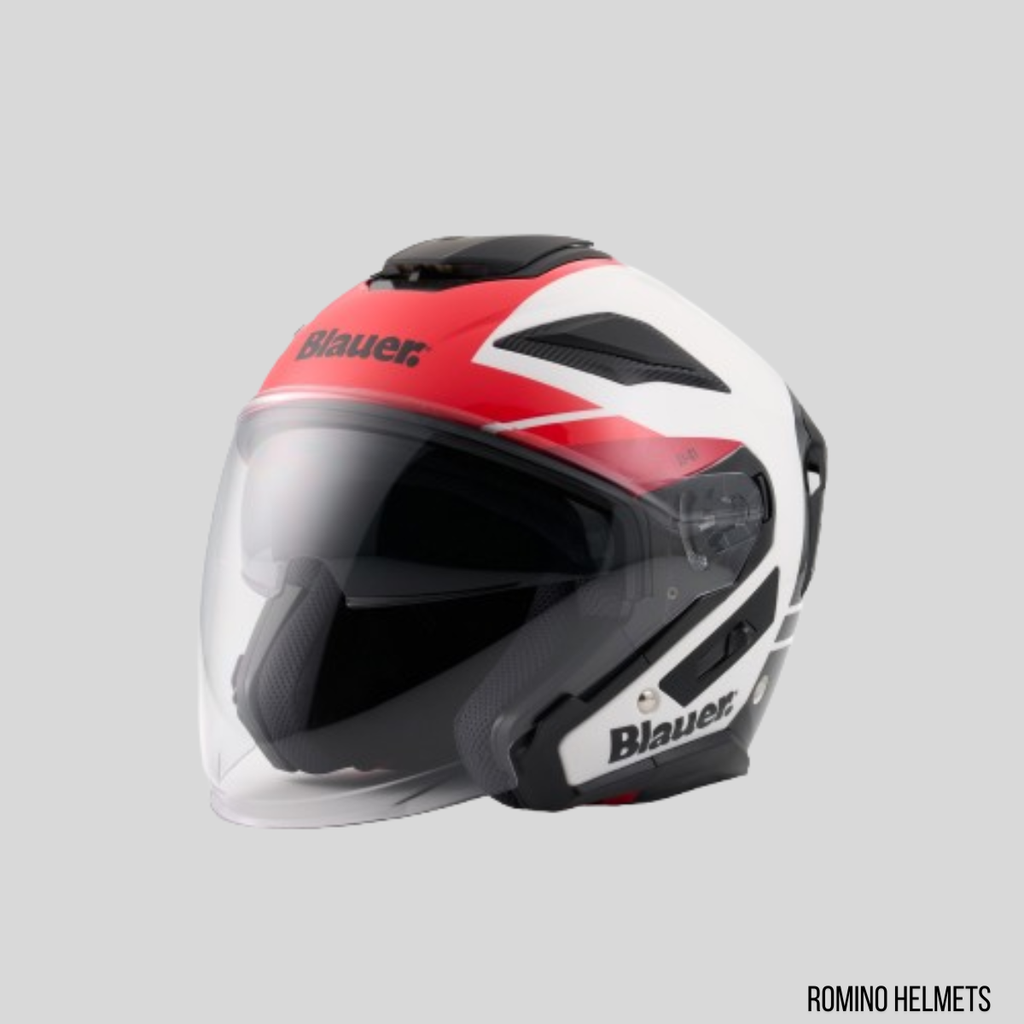 CASCO BLAUER JJ01 BIANCO/ROSSO LUCIDO