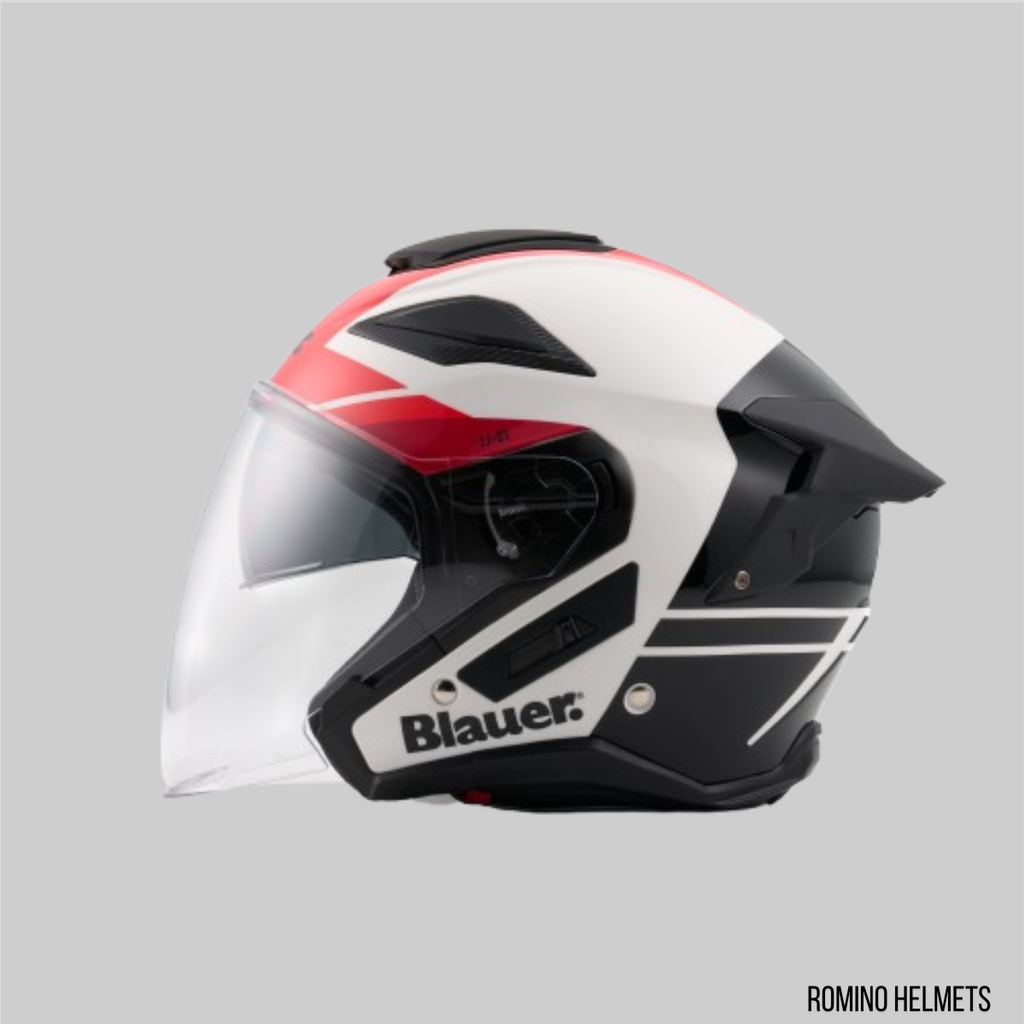 CASCO BLAUER JJ01 BIANCO/ROSSO LUCIDO