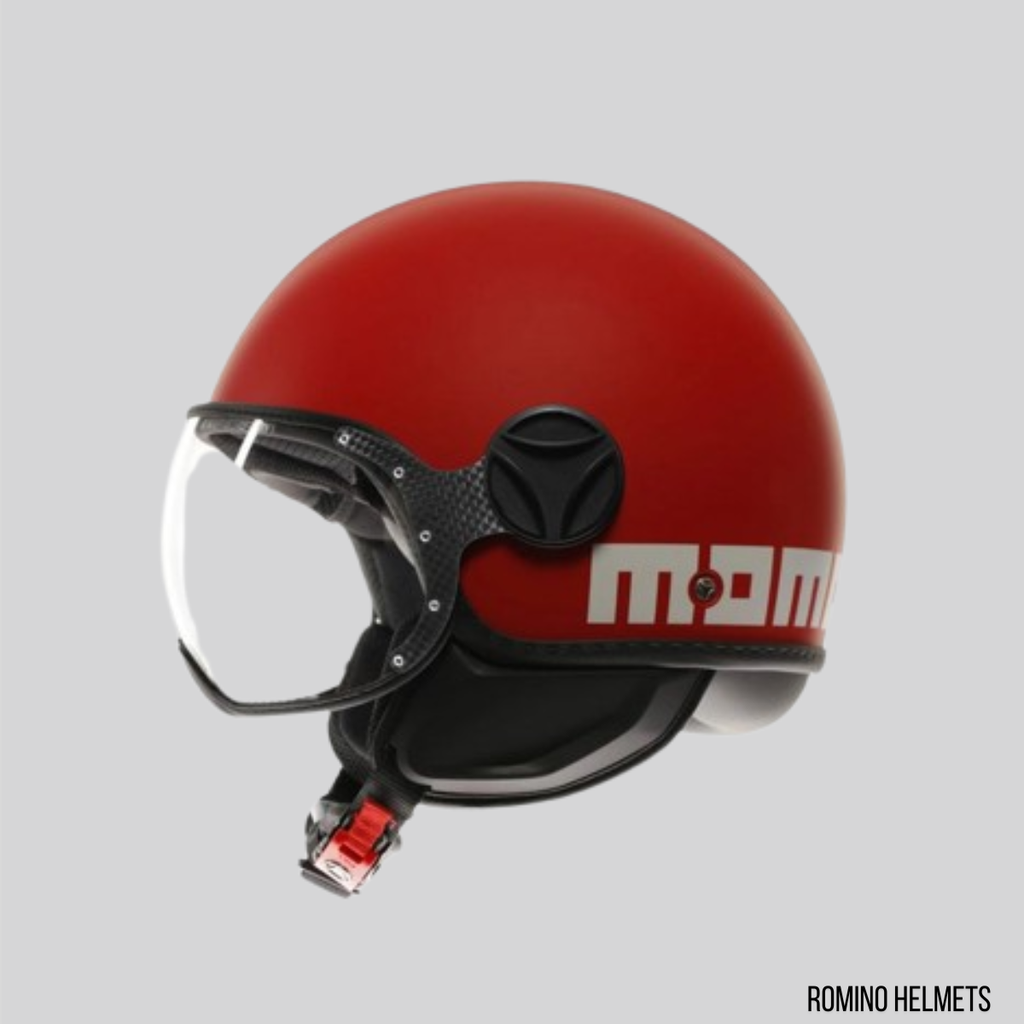 CASCO MOMO DESIGN FGTR CLASSIC CANDY ROSSO OPACO/BIANCO