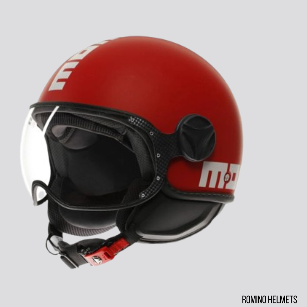 CASCO MOMO DESIGN FGTR CLASSIC CANDY ROSSO OPACO/BIANCO