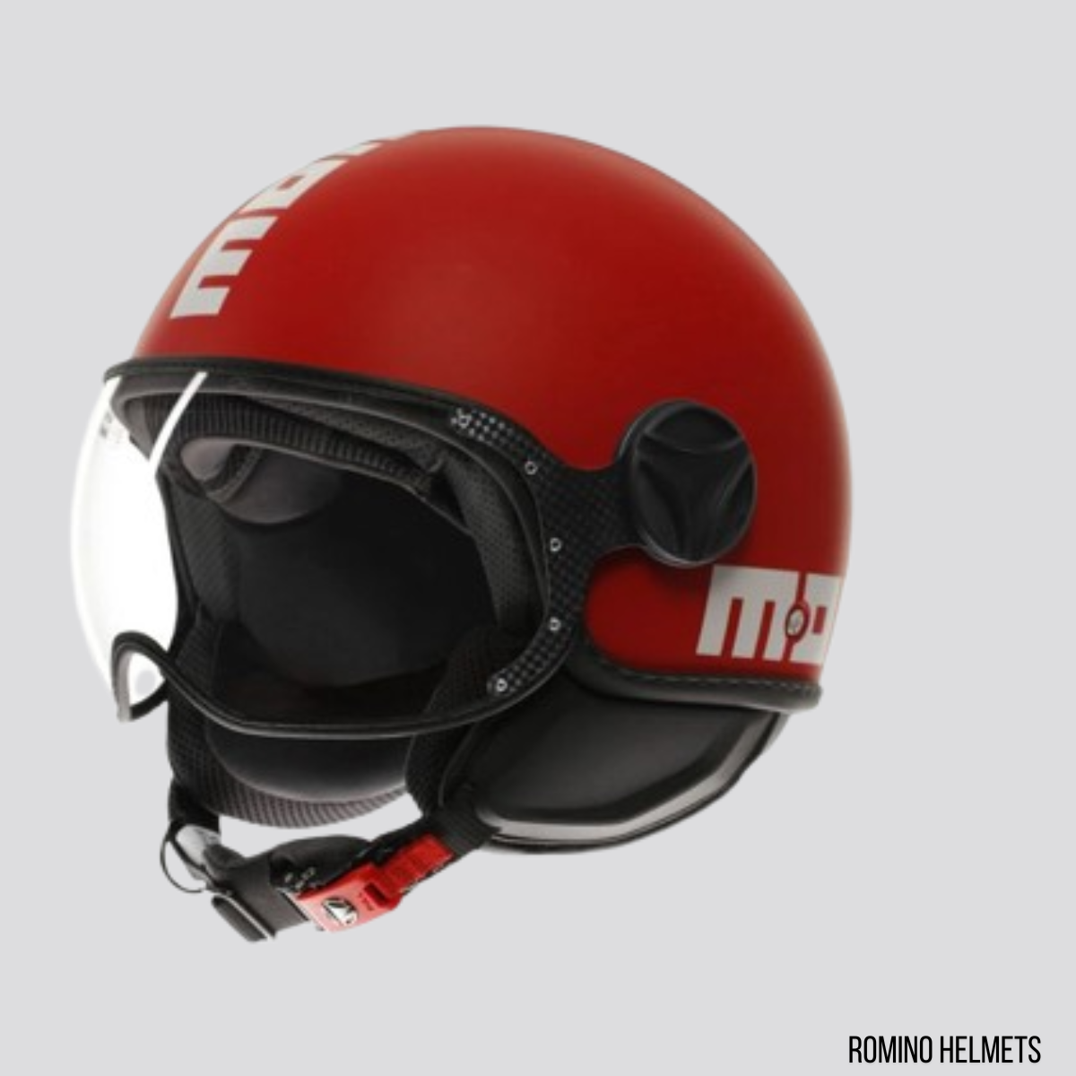 CASCO MOMO DESIGN FGTR CLASSIC CANDY ROSSO OPACO/BIANCO