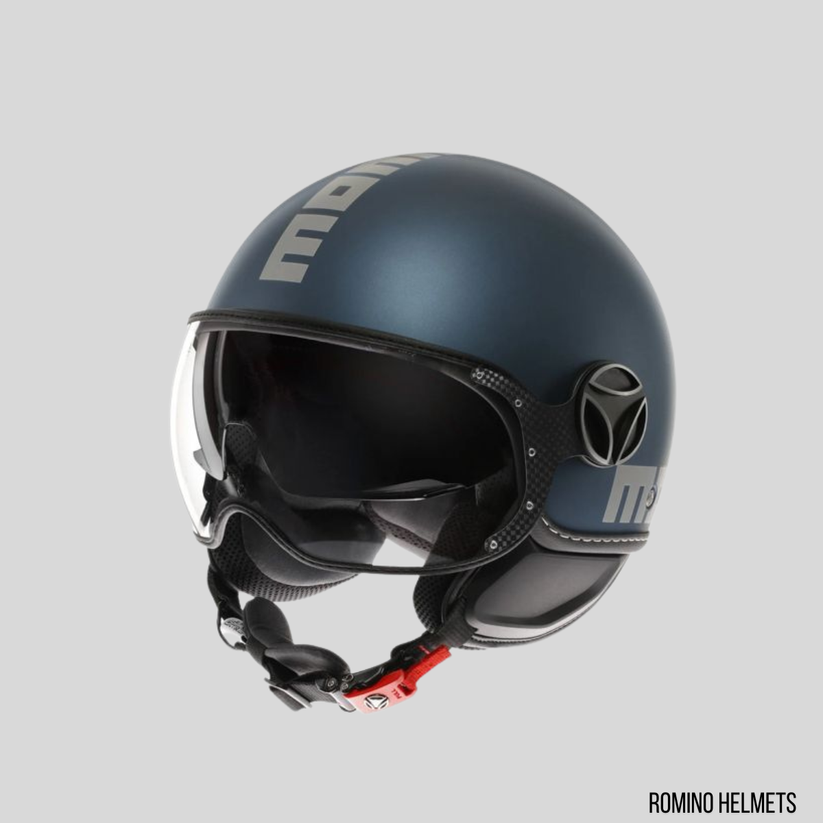 CASCO MOMO DESIGN FGTR EVO BLU AVIO/SILVER