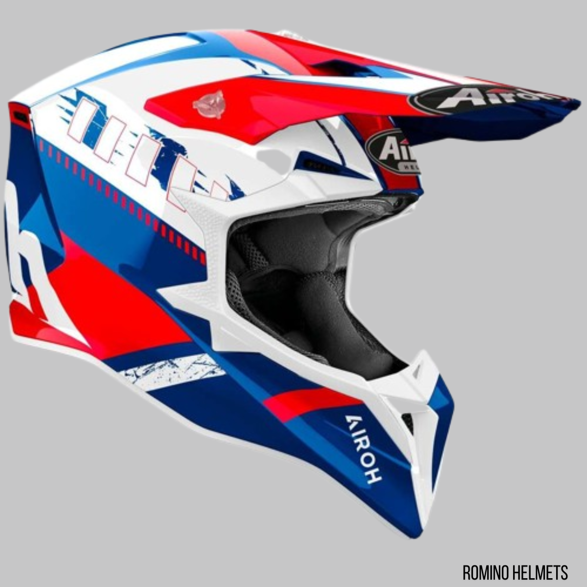 CACSO AIROH CASCO OFFROAD WRAAAP FEEL BLUE/RED GLOSS