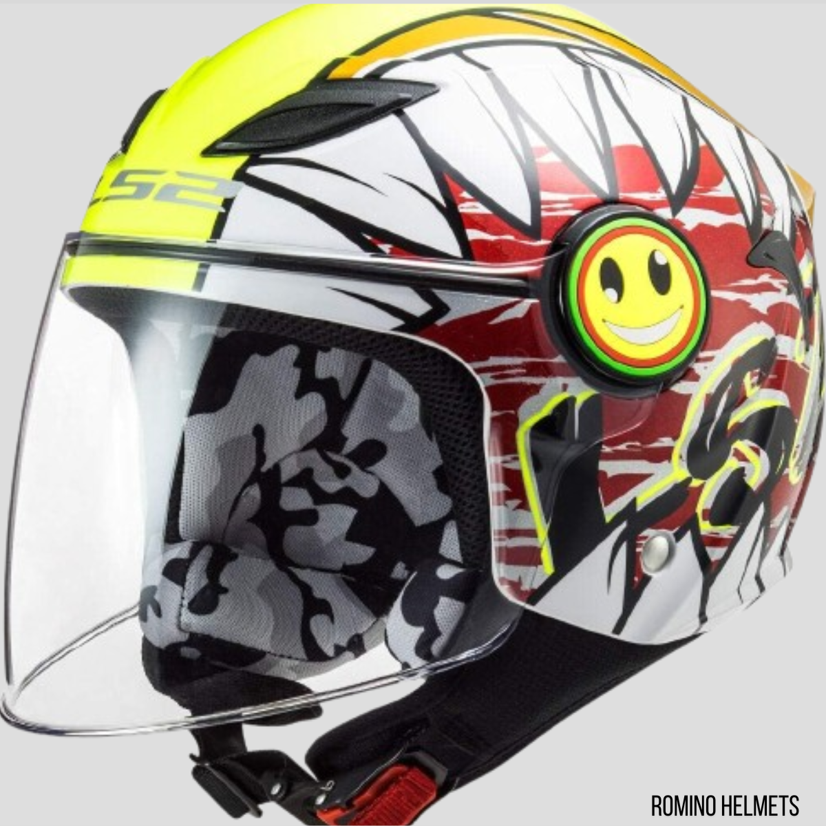 CASCO LS2 FUNNY CRUNCH BIANCO/GIALLO LUCIDO