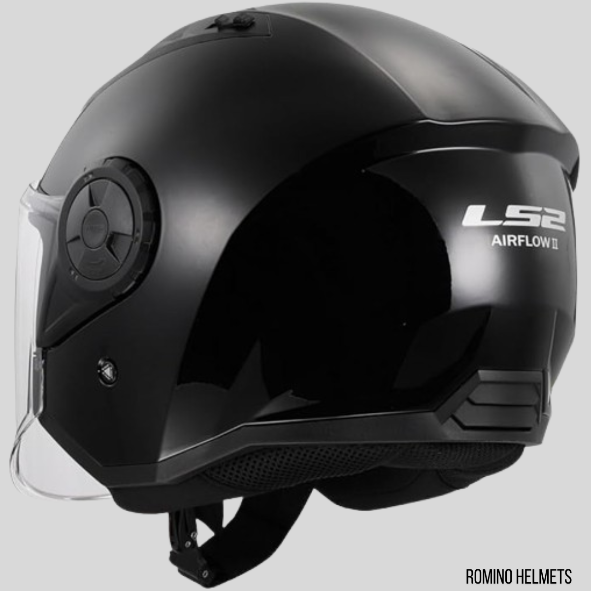 CASCO LS2 AIRFLOW II NERO LUCIDO